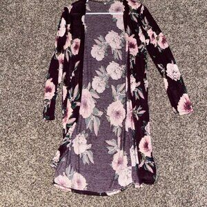 Floral long sleeve cardigan